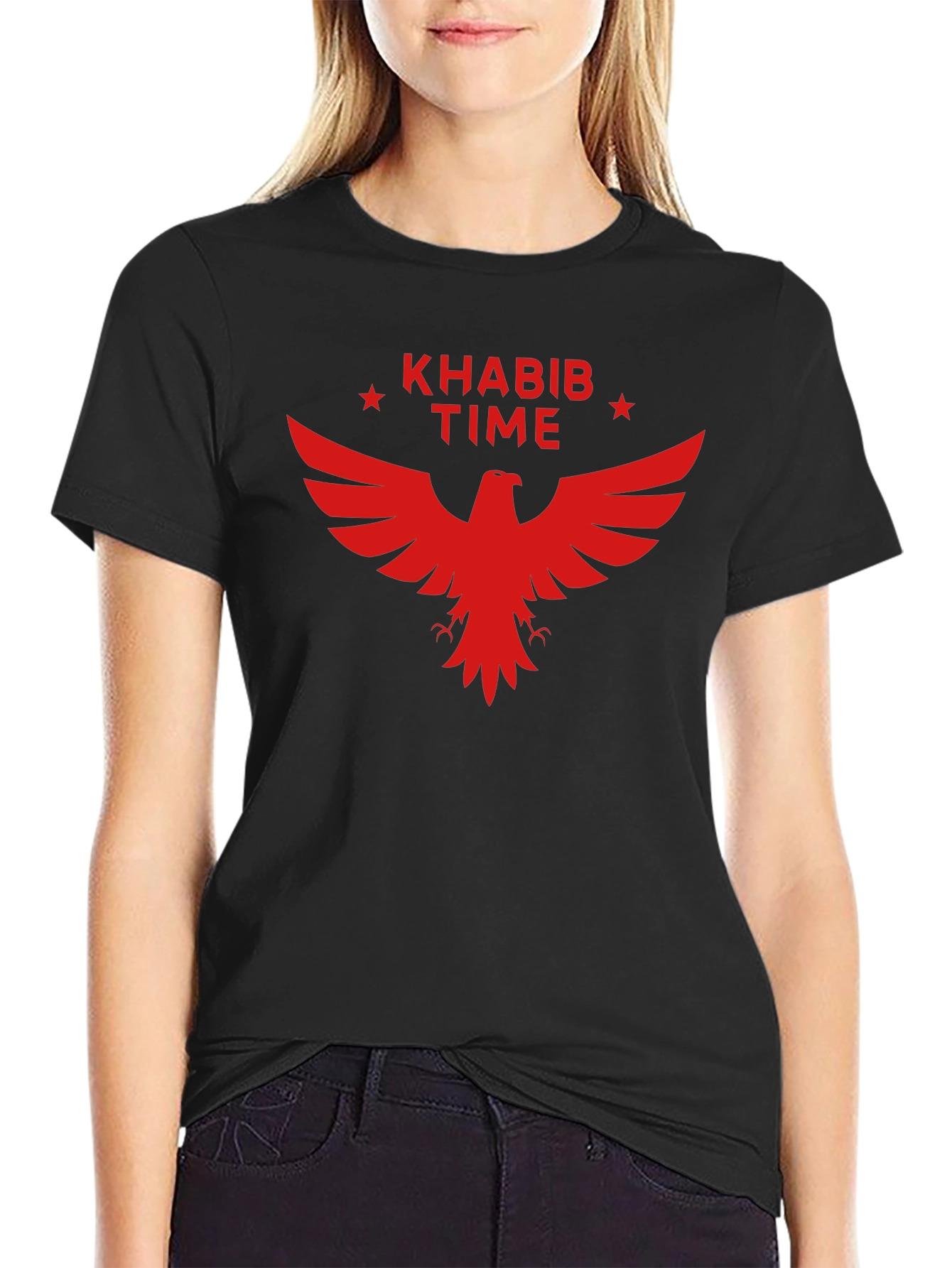 Khabib Time Red Eagle Black T-Shirt