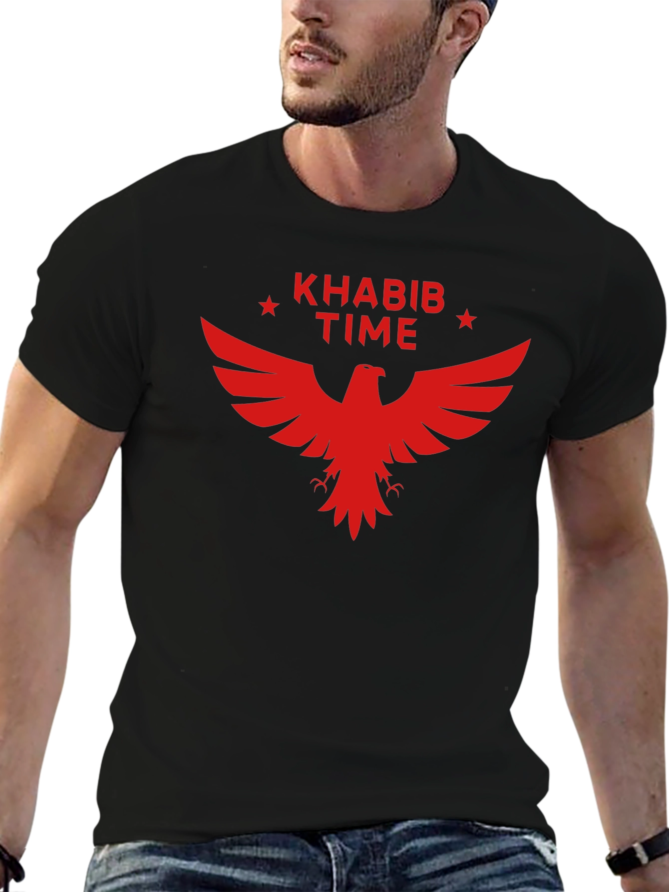 Khabib Time Red Eagle Black T-Shirt