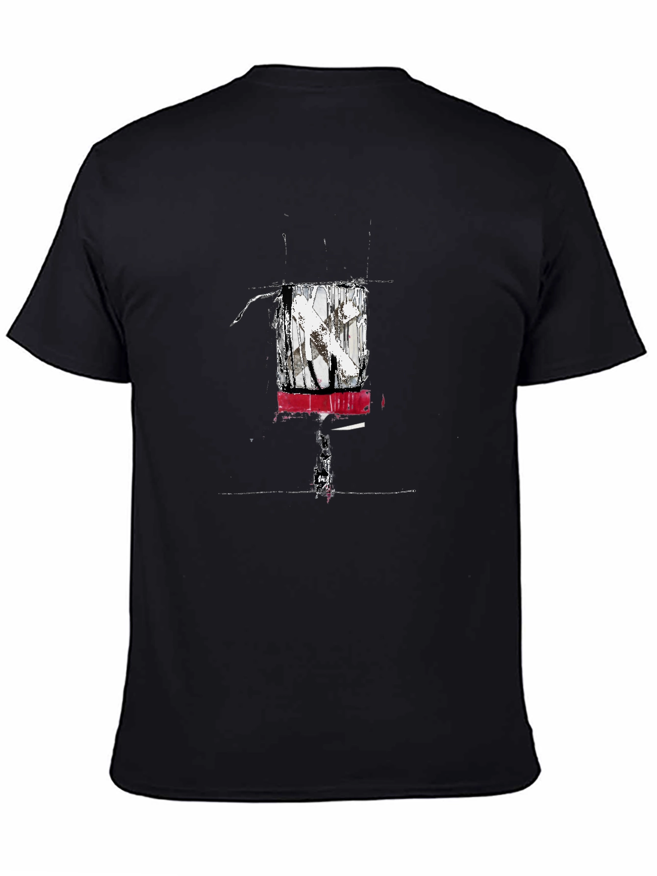 Abstract Art Graphic Tee - Black Cotton Blend