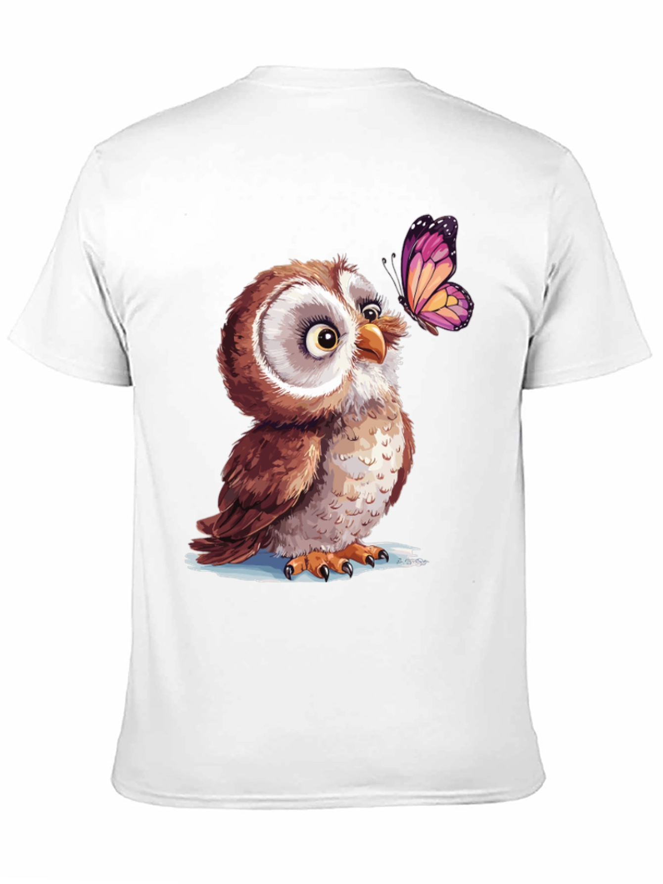 Owl & Butterfly Graphic Tee - Unique Design