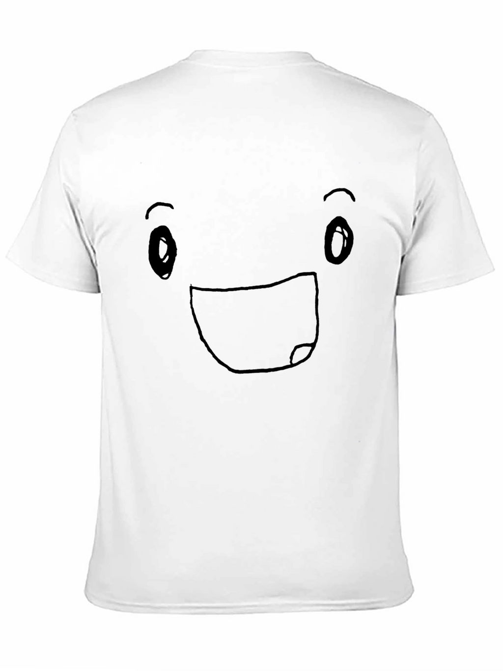 Happy Face Graphic Tee - Black Cotton Blend