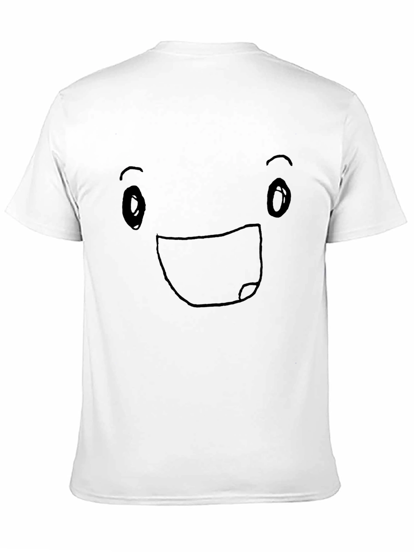 Happy Face Graphic Tee - Black Cotton Blend