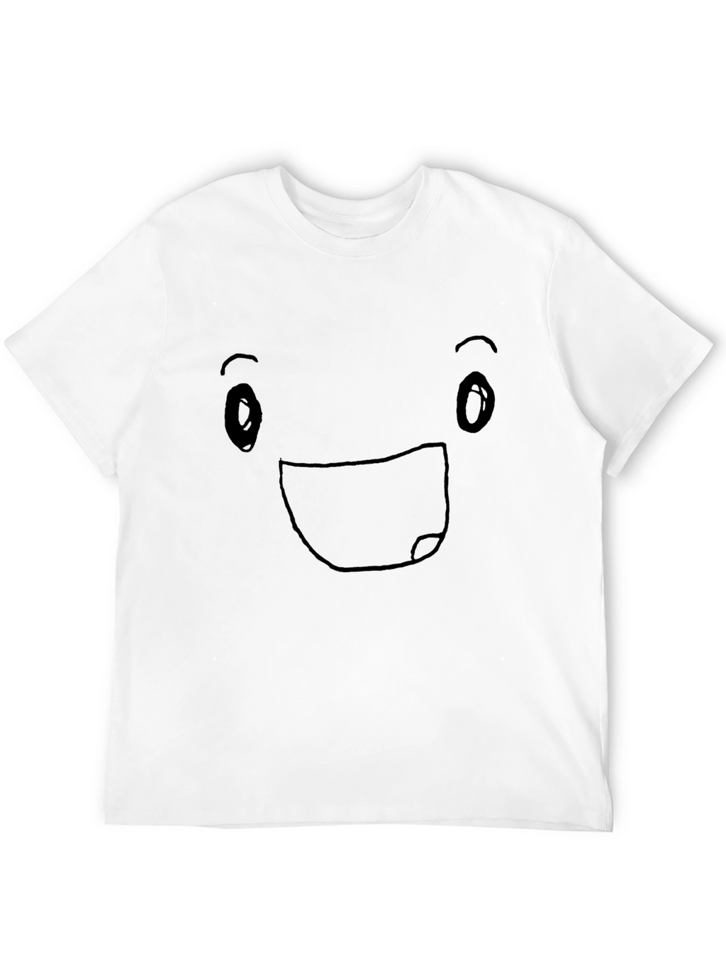 Happy Face Graphic Tee - Black Cotton Blend