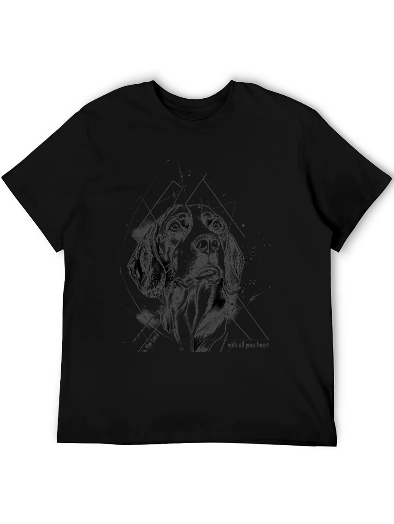 Dog Graphic Print Black T-Shirt