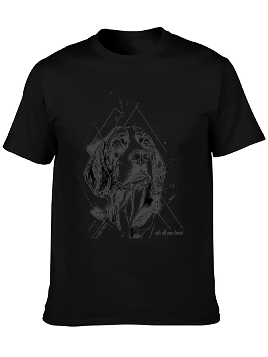Dog Graphic Print Black T-Shirt
