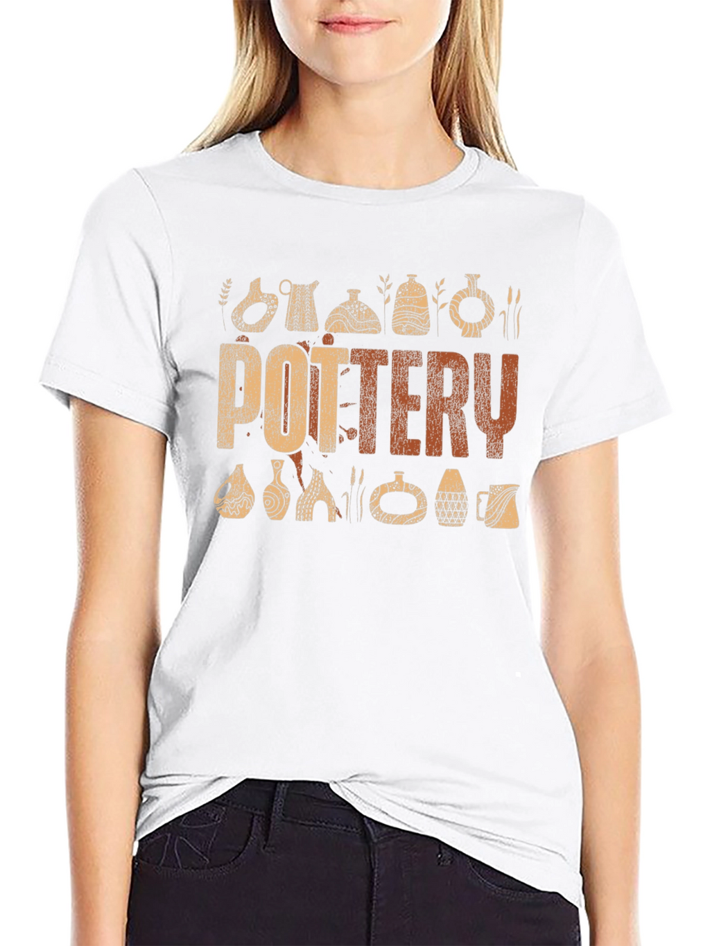 Pottery Graphic Print Crew Neck T-Shirt