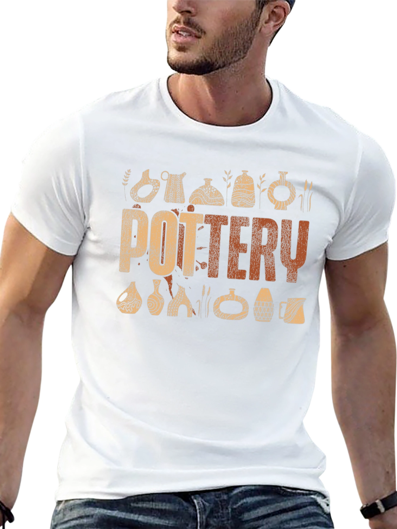 Pottery Graphic Print Crew Neck T-Shirt