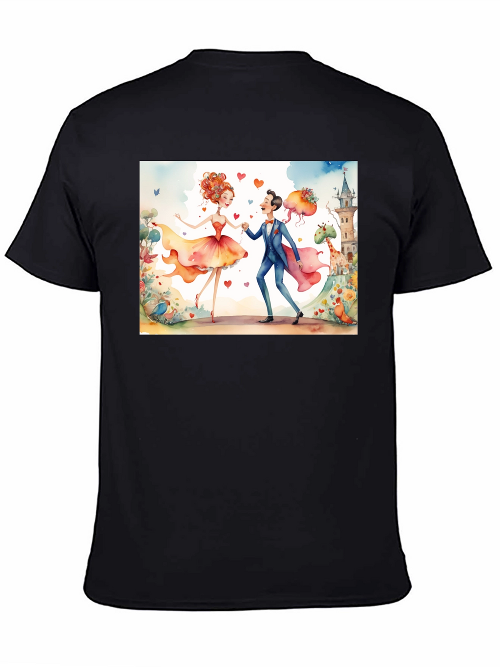 Romantic Watercolor Graphic T-Shirt