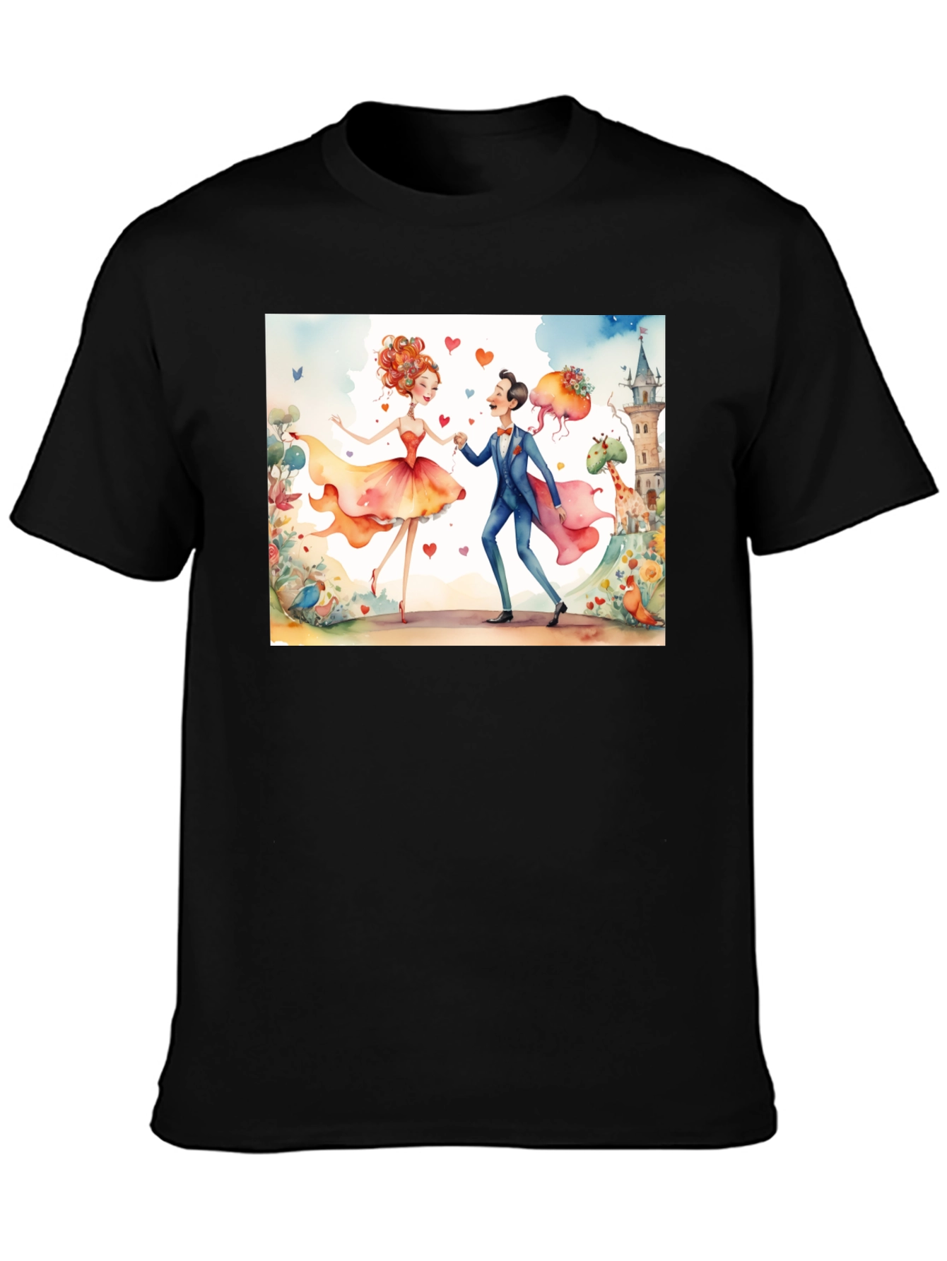 Romantic Watercolor Graphic T-Shirt