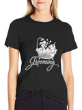 Cute Pet Grooming T-Shirt - Dog and Cat Cartoon