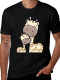 Cute Giraffe Mom and Baby Graphic T-Shirt