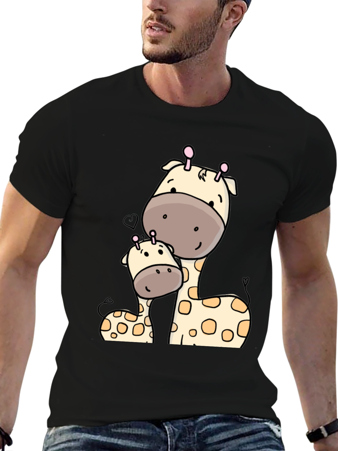 Cute Giraffe Mom and Baby Graphic T-Shirt