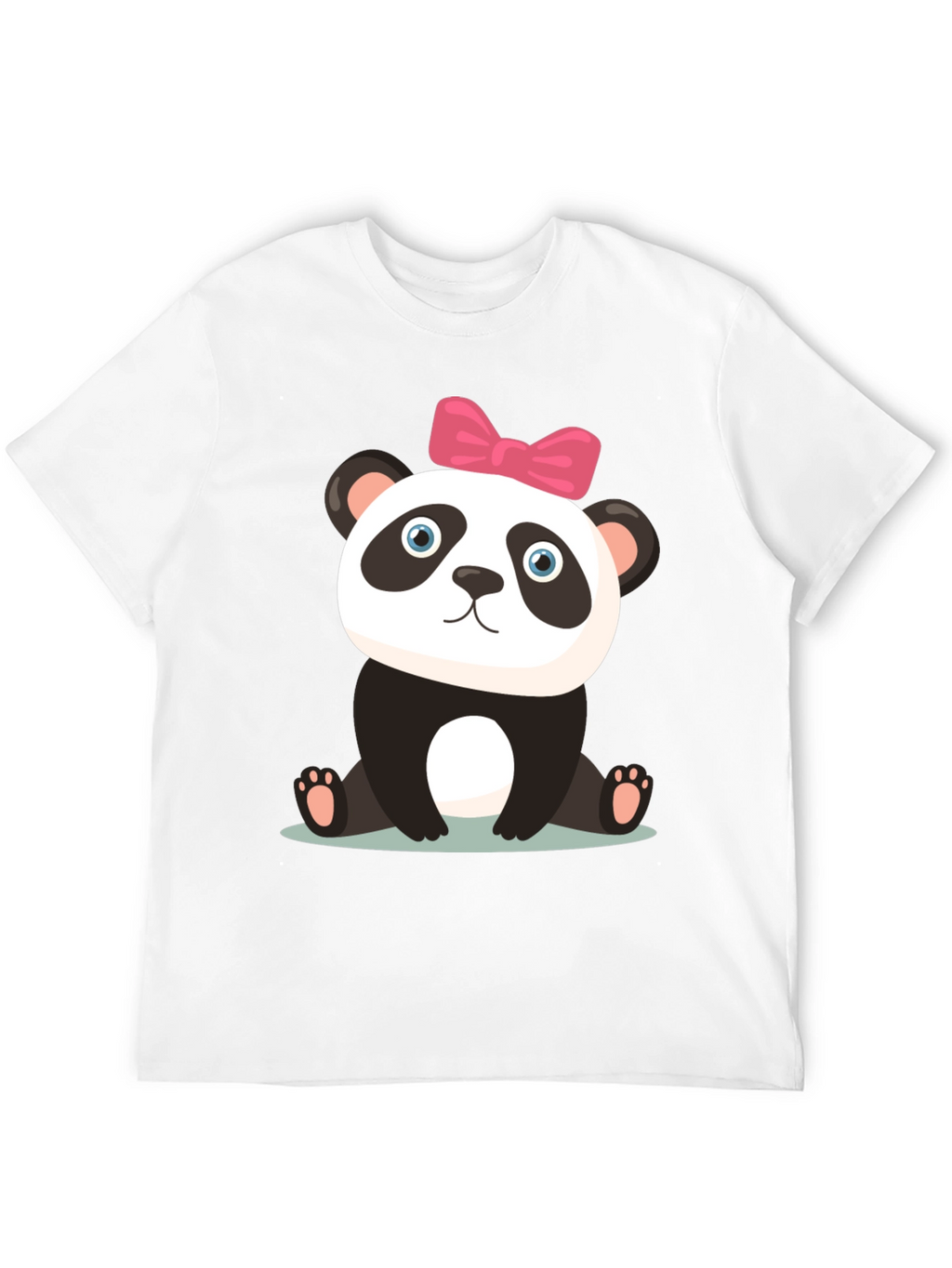 Cute Panda Bear Graphic Black T-Shirt