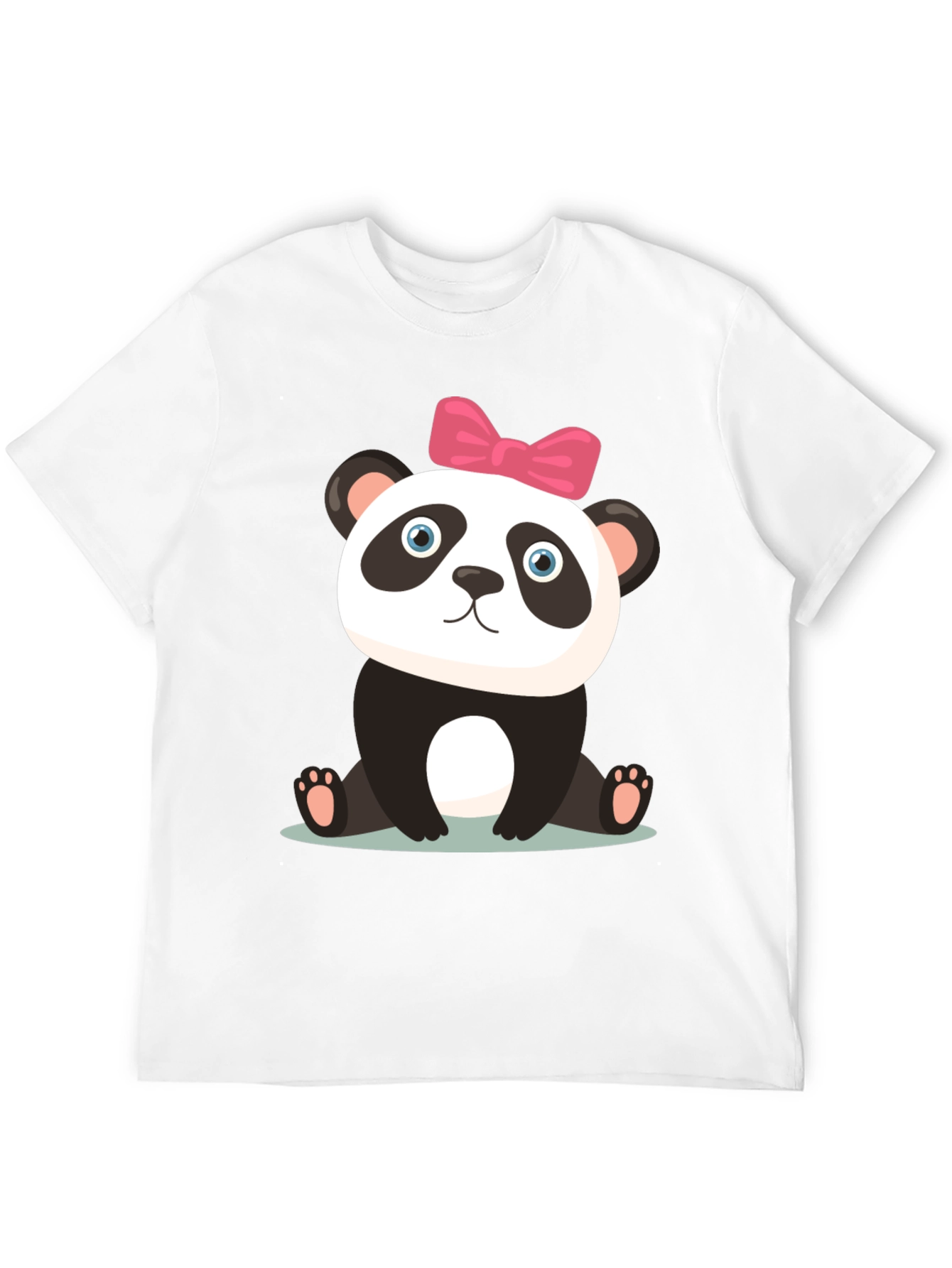Cute Panda Bear Graphic Black T-Shirt