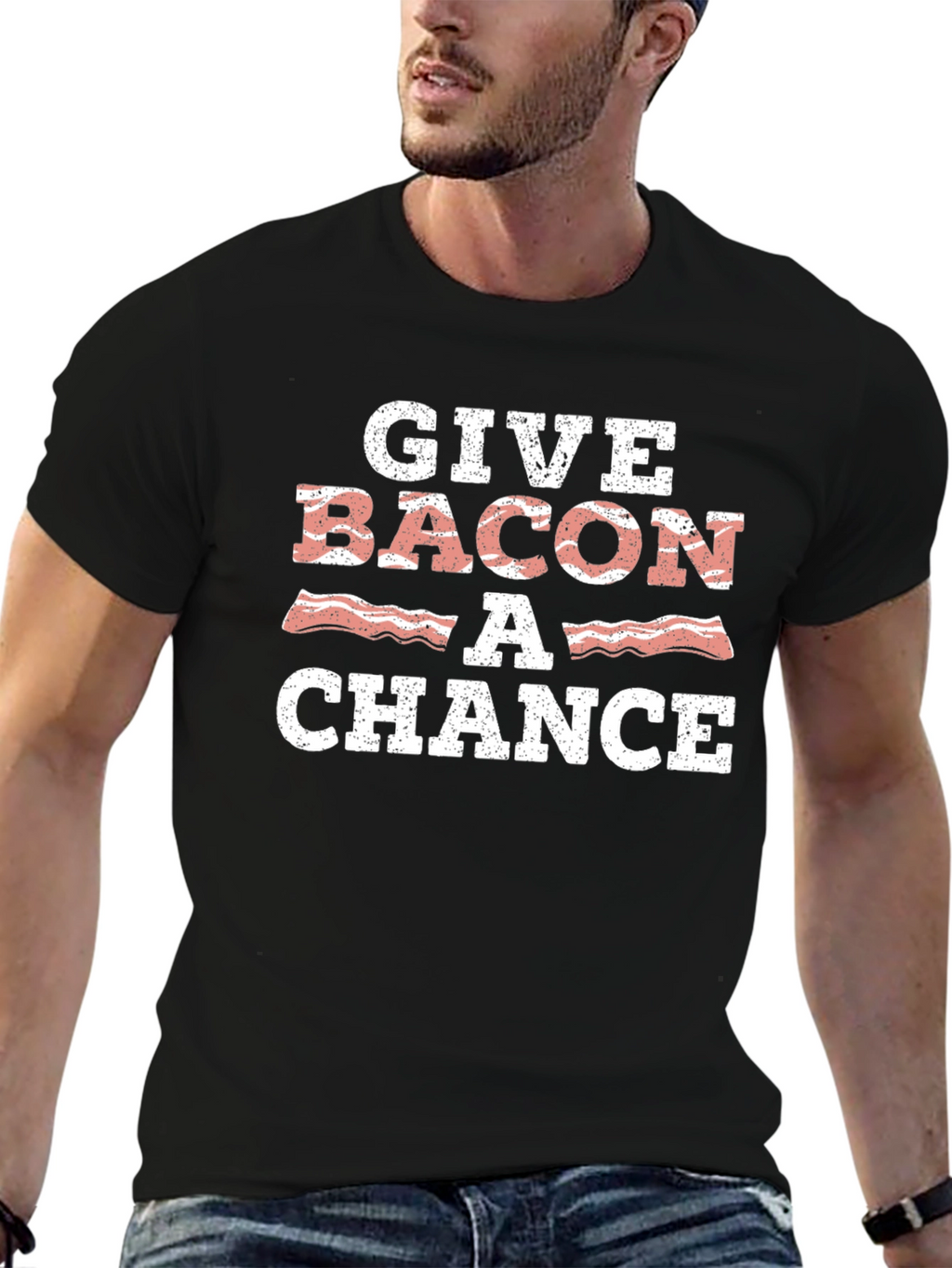 Give Bacon A Chance T-Shirt - Funny Foodie Tee