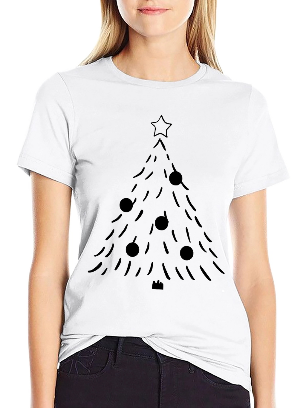 Christmas Tree Graphic Tee - Black