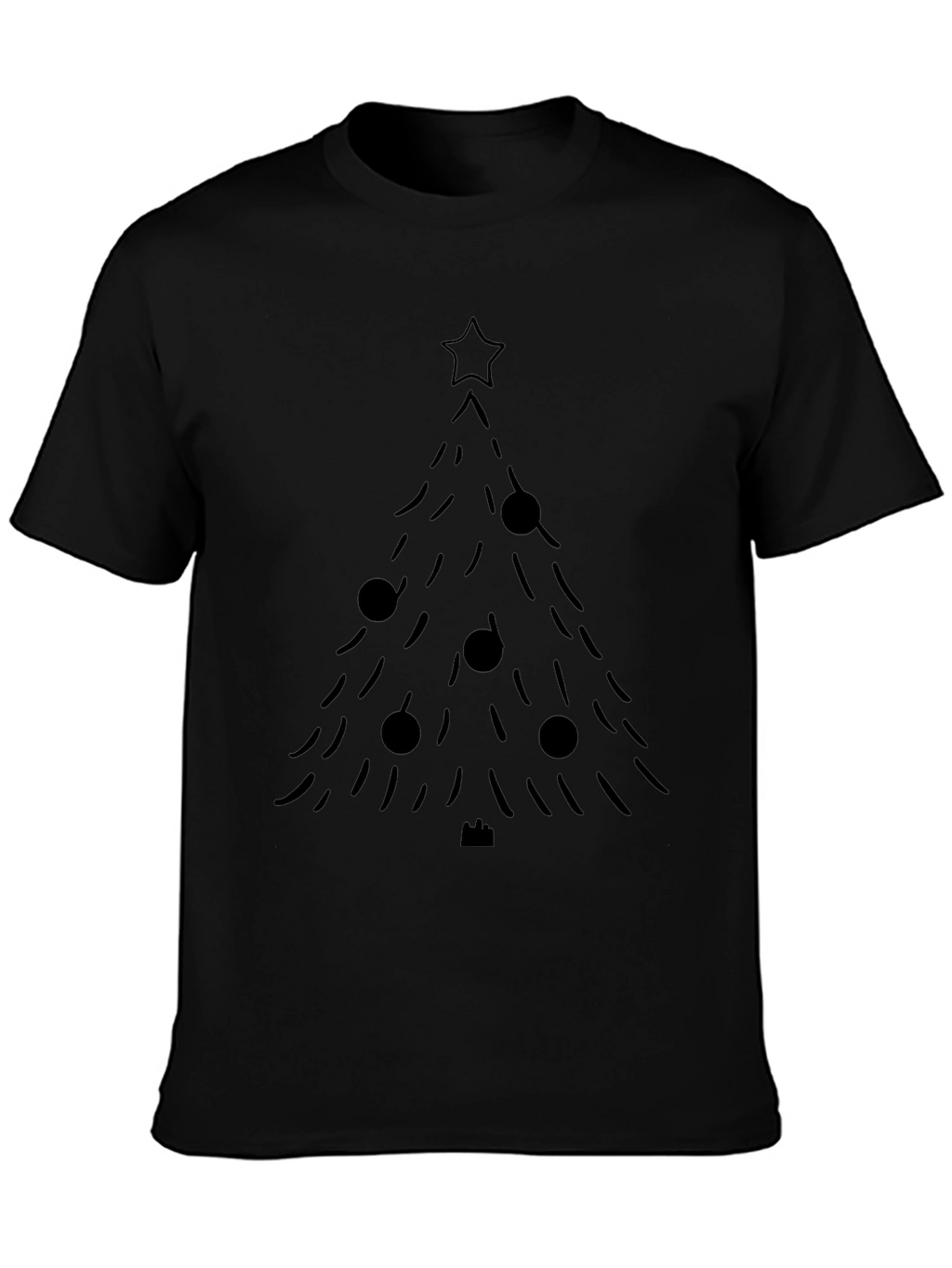 Christmas Tree Graphic Tee - Black