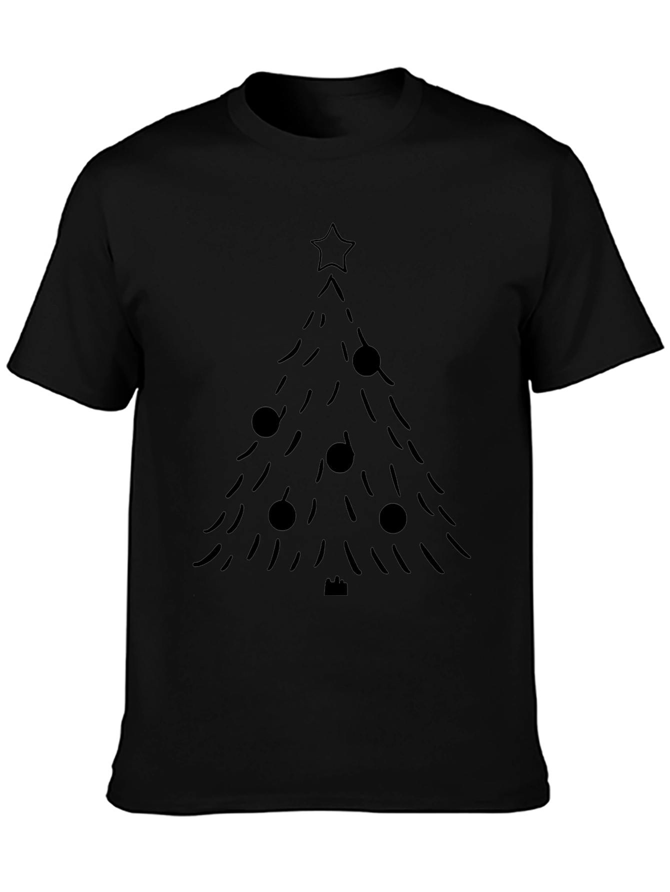 Christmas Tree Graphic Tee - Black