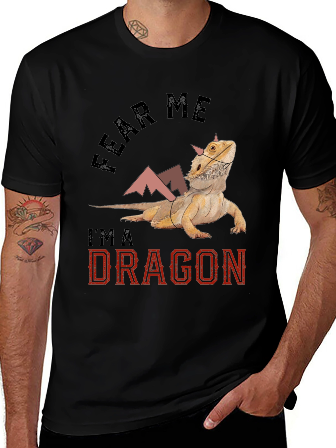 Fear Me Im A Dragon Bearded Dragon T-Shirt