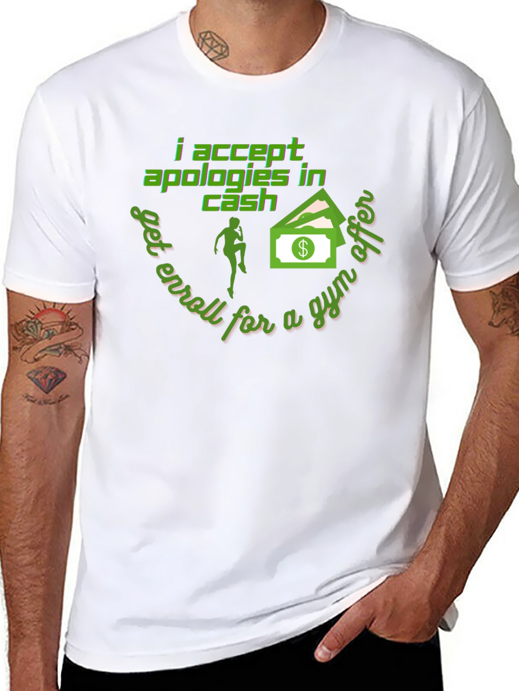 I Accept Apologies In Cash - Funny Gym T-Shirt