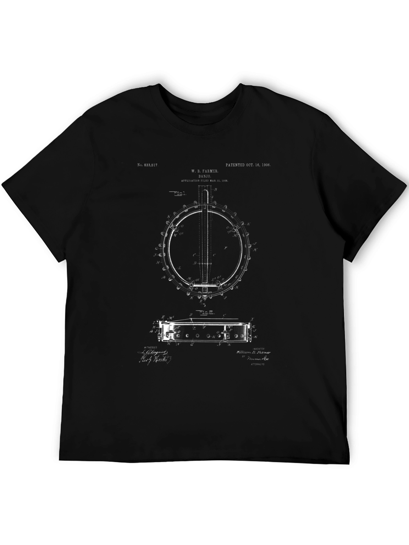 Banjo Patent Graphic Tee - Unique Music Lover Shirt