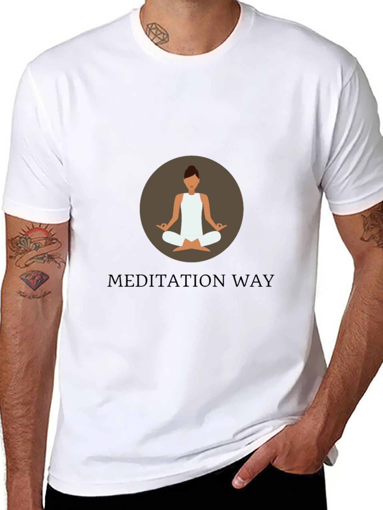 Meditation Way Black Graphic T-Shirt