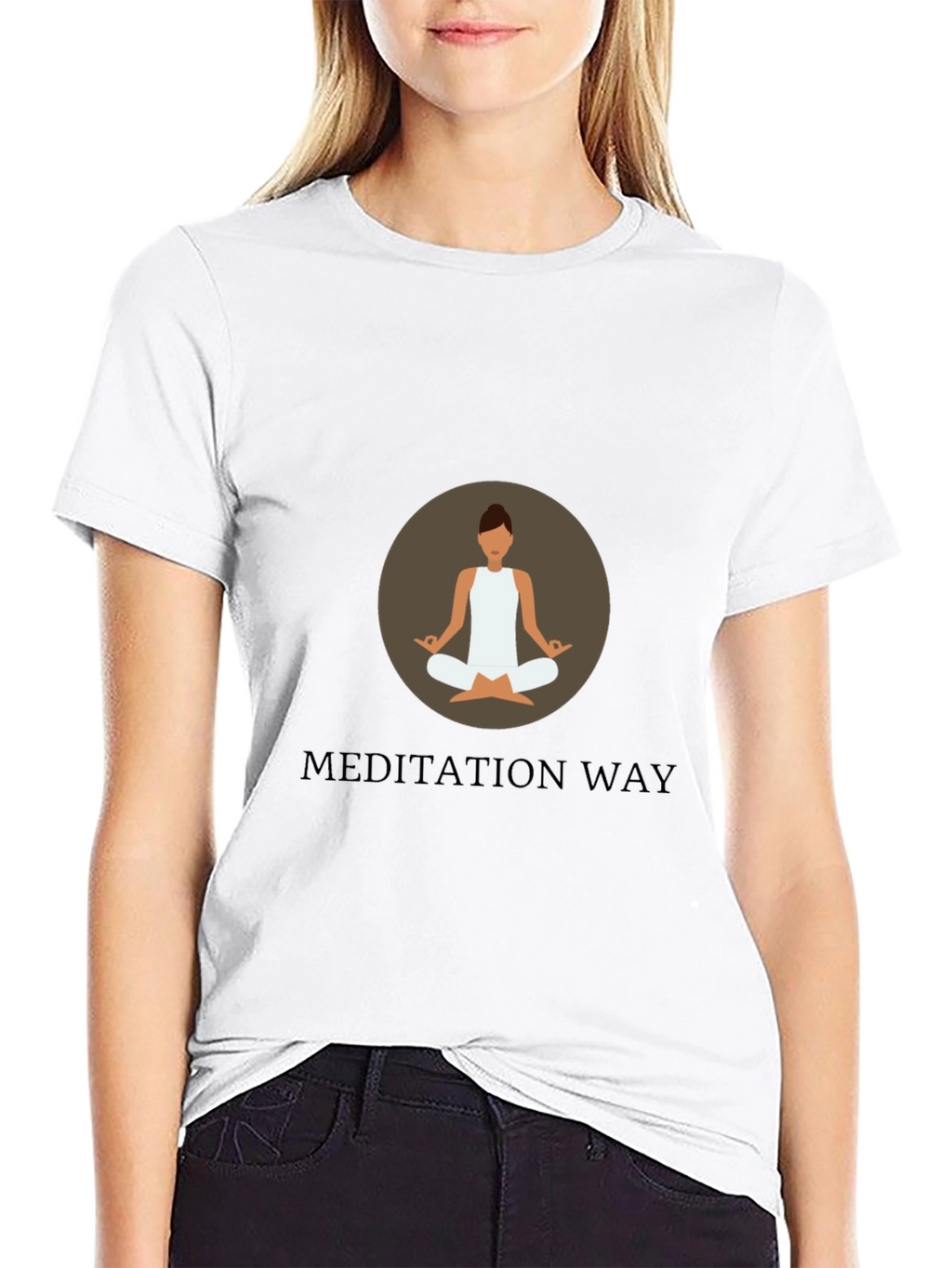 Meditation Way Black Graphic T-Shirt