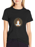 Meditation Way Black Graphic T-Shirt