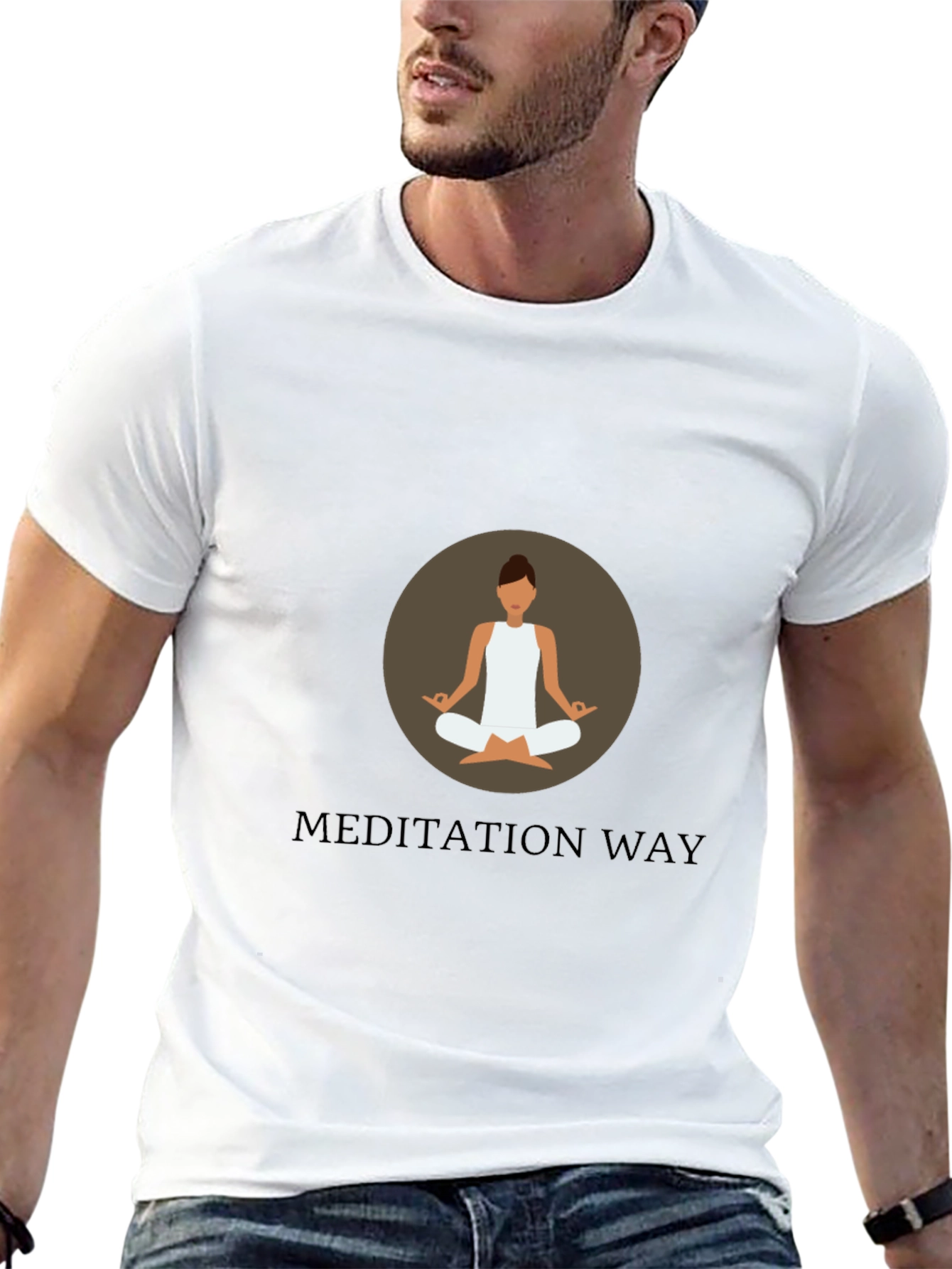 Meditation Way Black Graphic T-Shirt