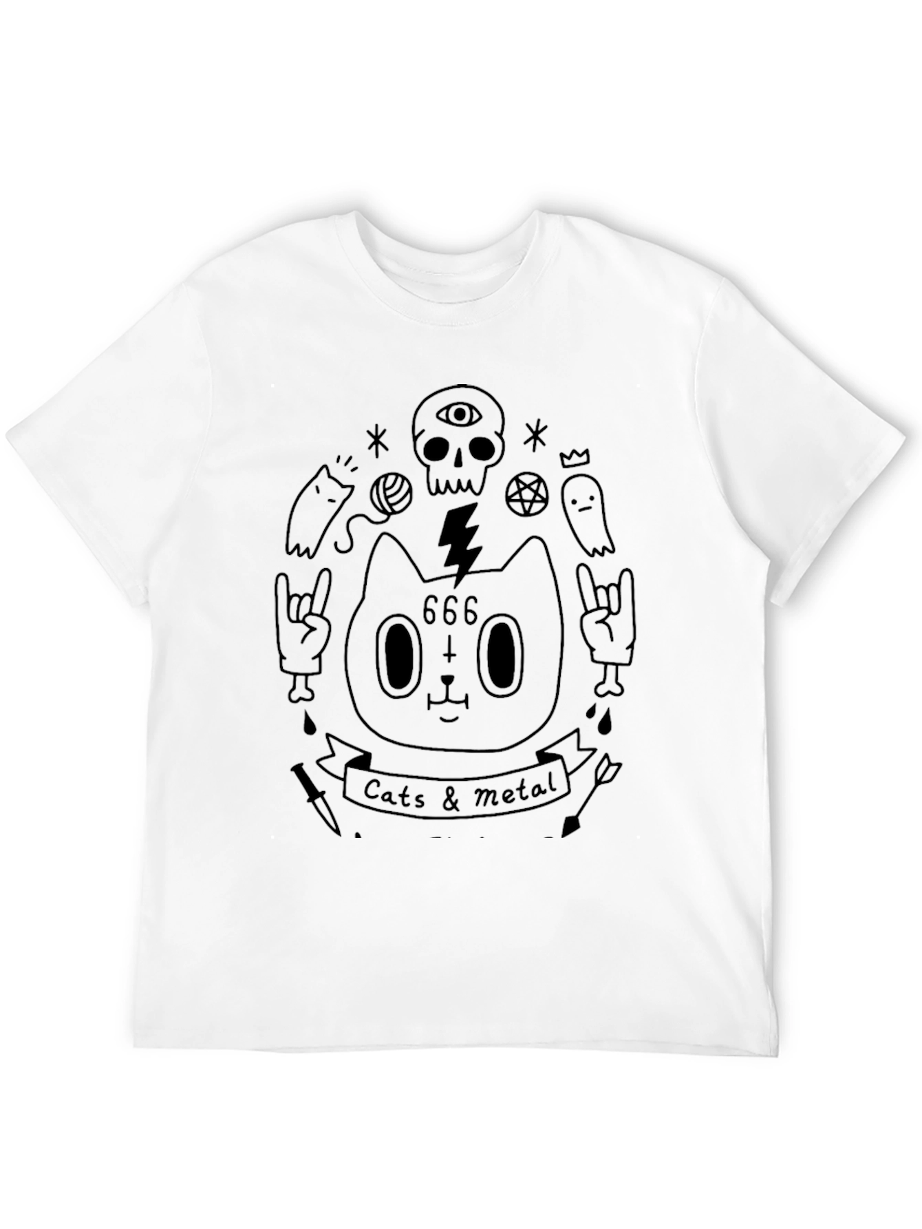 Cats & Metal Graphic Tee - Black