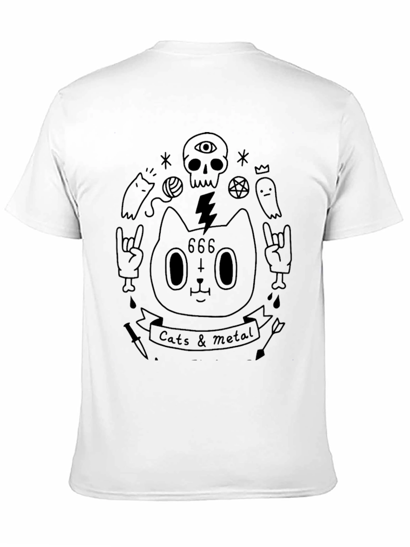 Cats & Metal Graphic Tee - Black