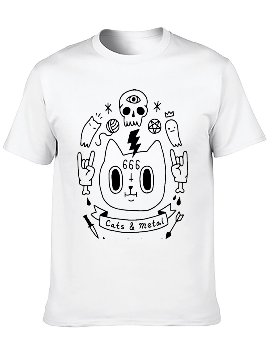 Cats & Metal Graphic Tee - Black