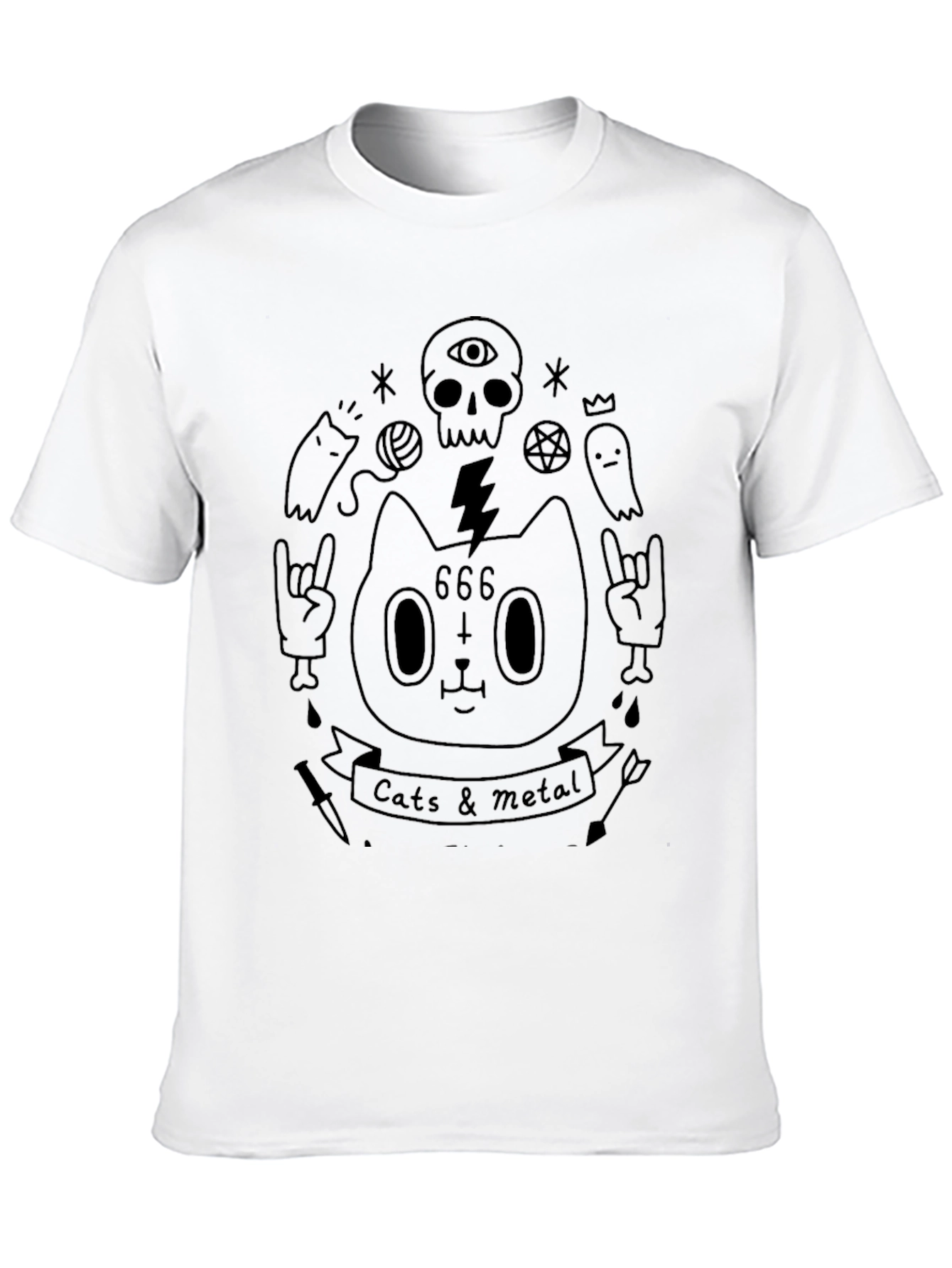 Cats & Metal Graphic Tee - Black