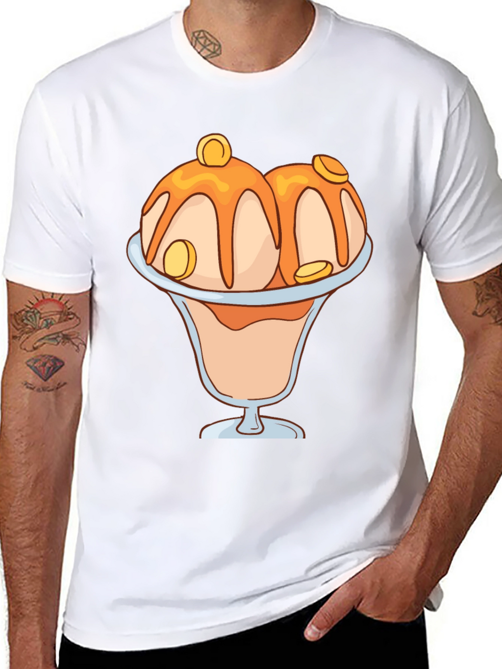 Ice Cream Sundae Graphic Tee - Black