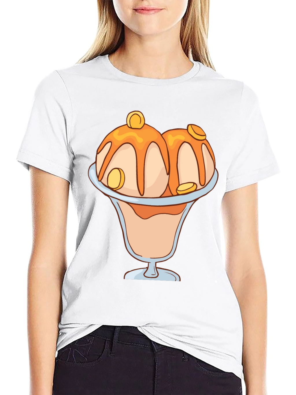 Ice Cream Sundae Graphic Tee - Black