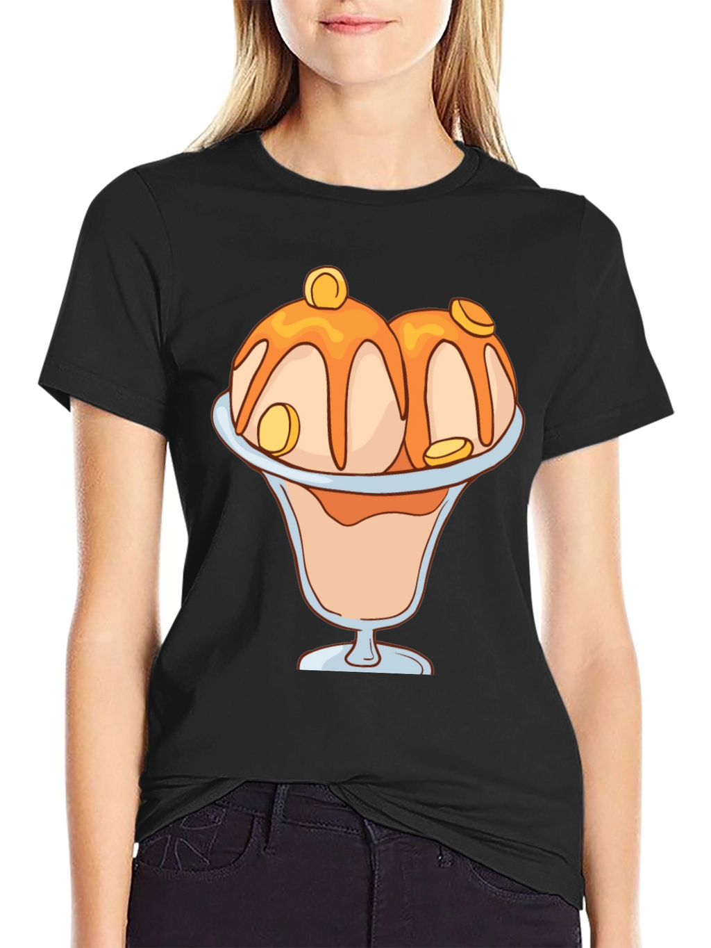Ice Cream Sundae Graphic Tee - Black