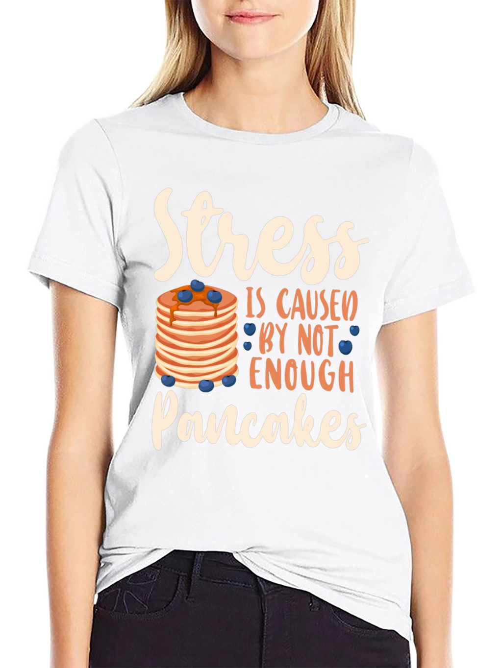 Stress Pancakes T-Shirt Funny Breakfast Lover Tee