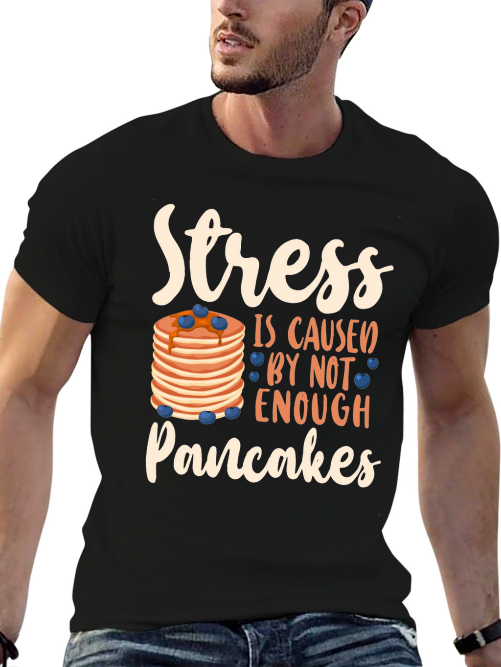 Stress Pancakes T-Shirt Funny Breakfast Lover Tee