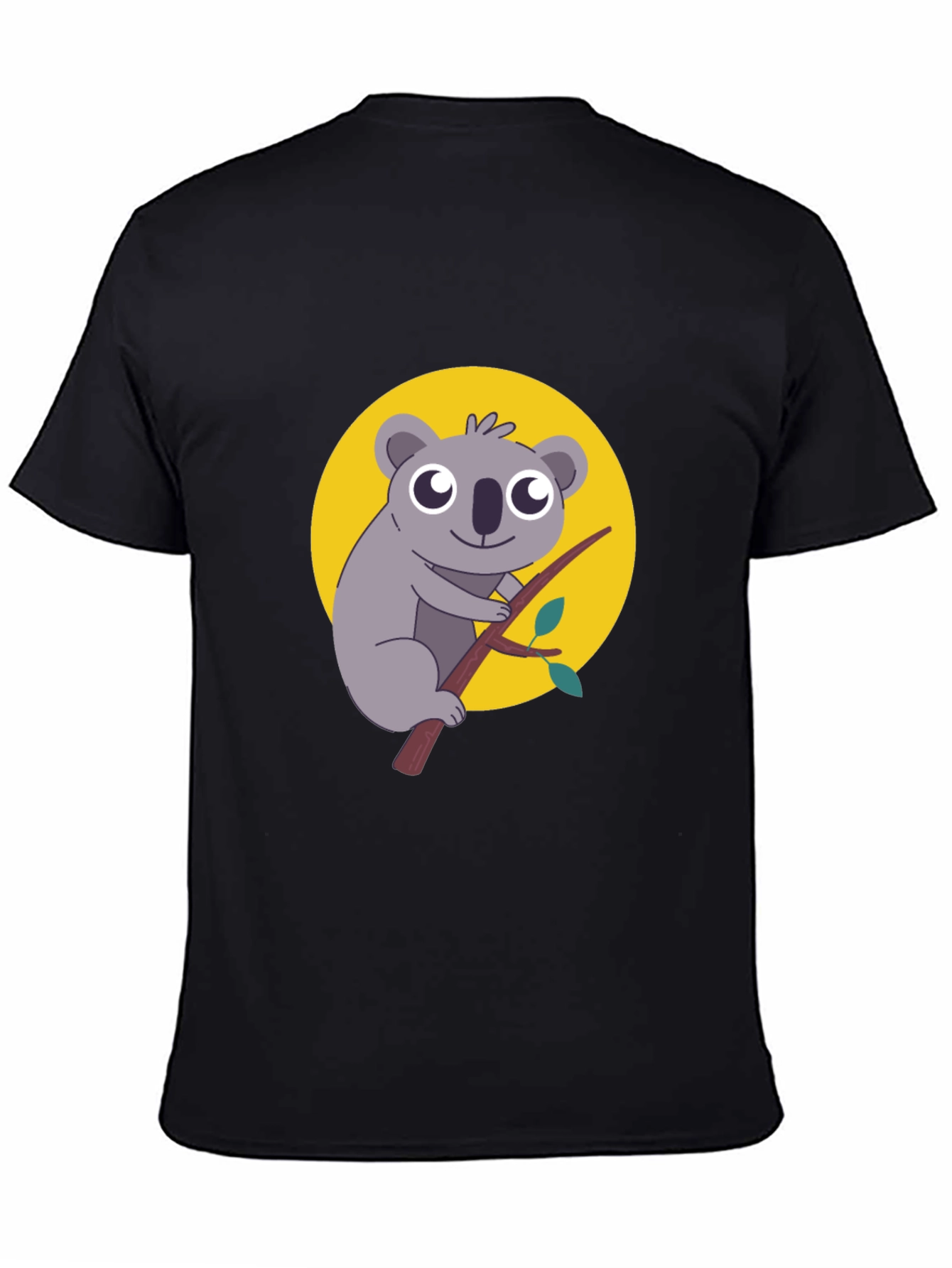 Koala Graphic Tee - Mens Black Cotton T-Shirt