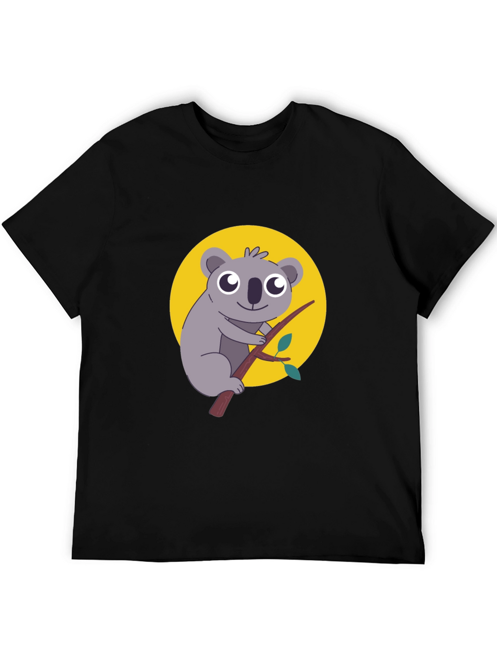 Koala Graphic Tee - Mens Black Cotton T-Shirt
