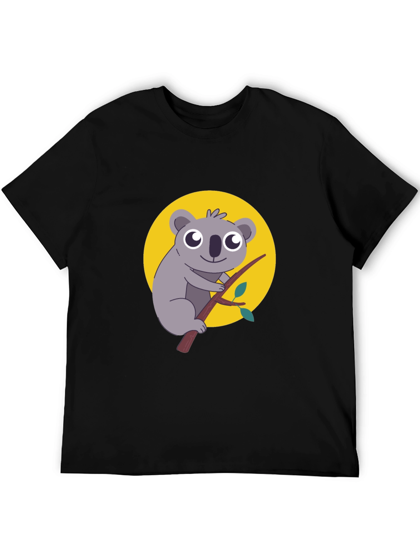 Koala Graphic Tee - Mens Black Cotton T-Shirt