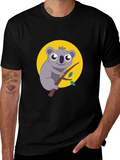 Koala Graphic Tee - Mens Black Cotton T-Shirt