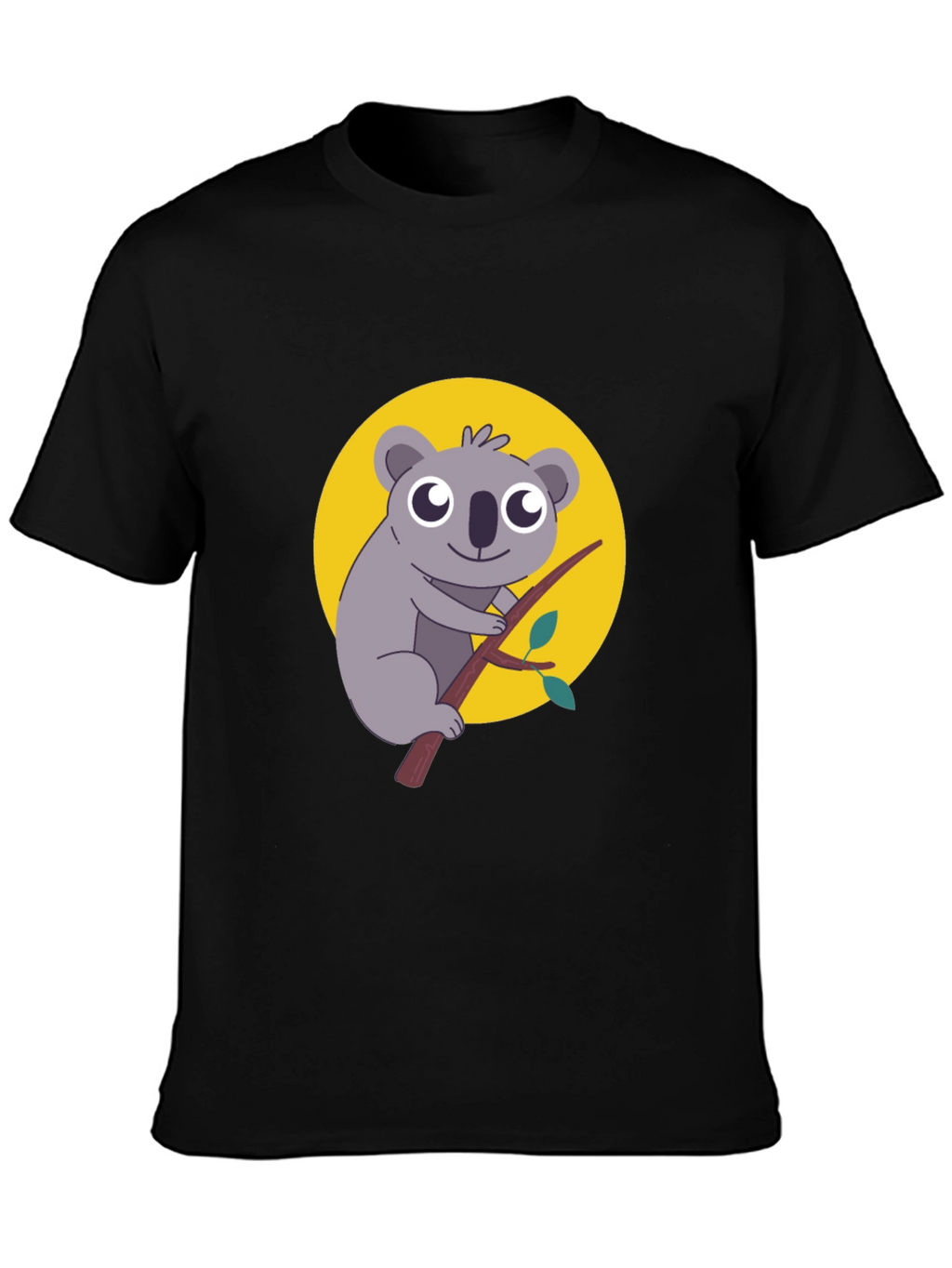 Koala Graphic Tee - Mens Black Cotton T-Shirt