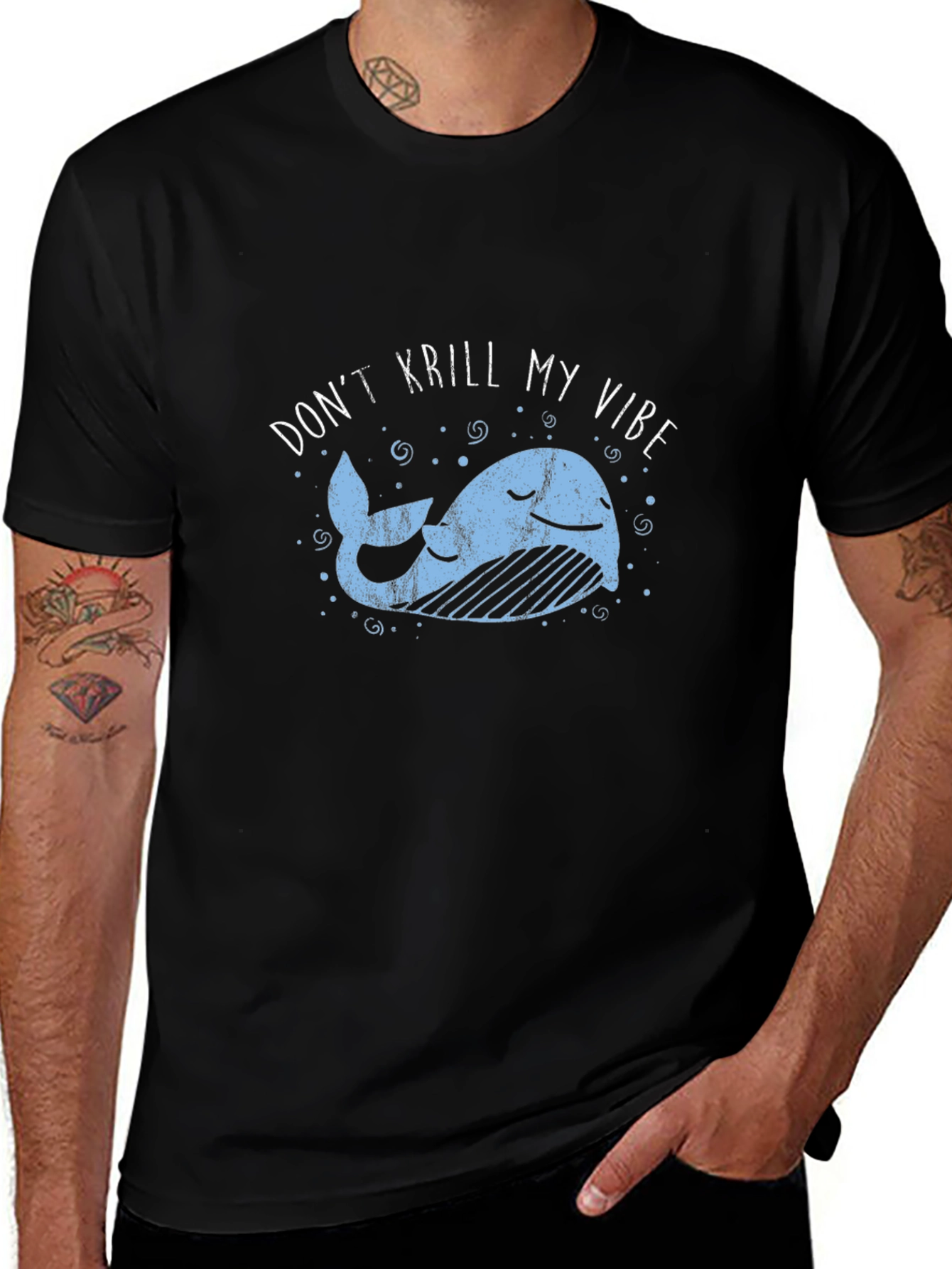 Dont Krill My Vibe Black Graphic Tee