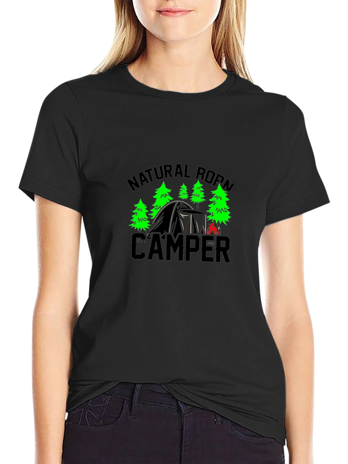 Natural Born Camper Black T-Shirt