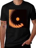 Fiery Sun Graphic Tee - Black Cotton Blend