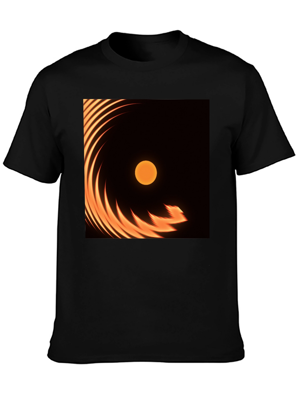 Fiery Sun Graphic Tee - Black Cotton Blend