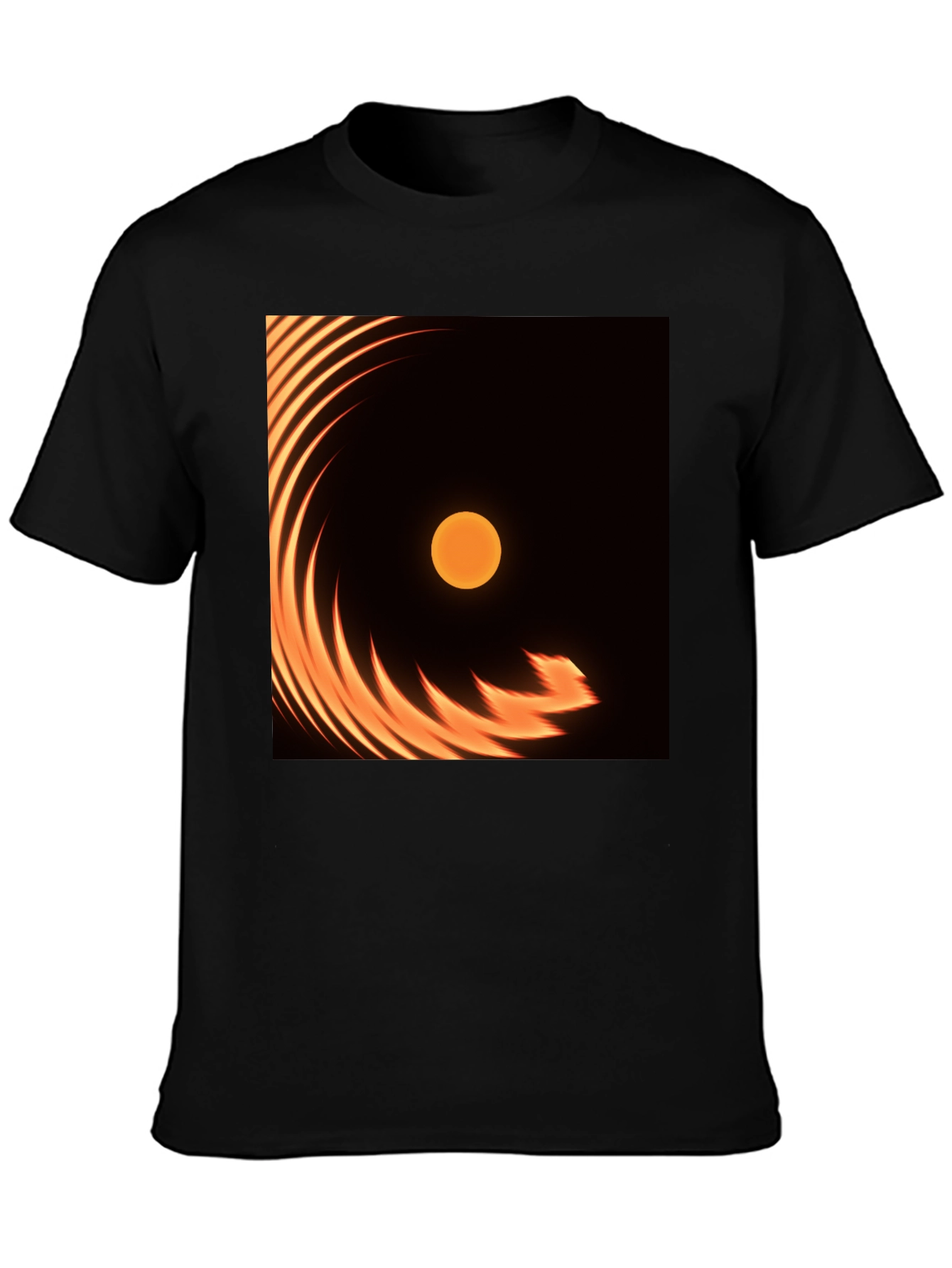 Fiery Sun Graphic Tee - Black Cotton Blend