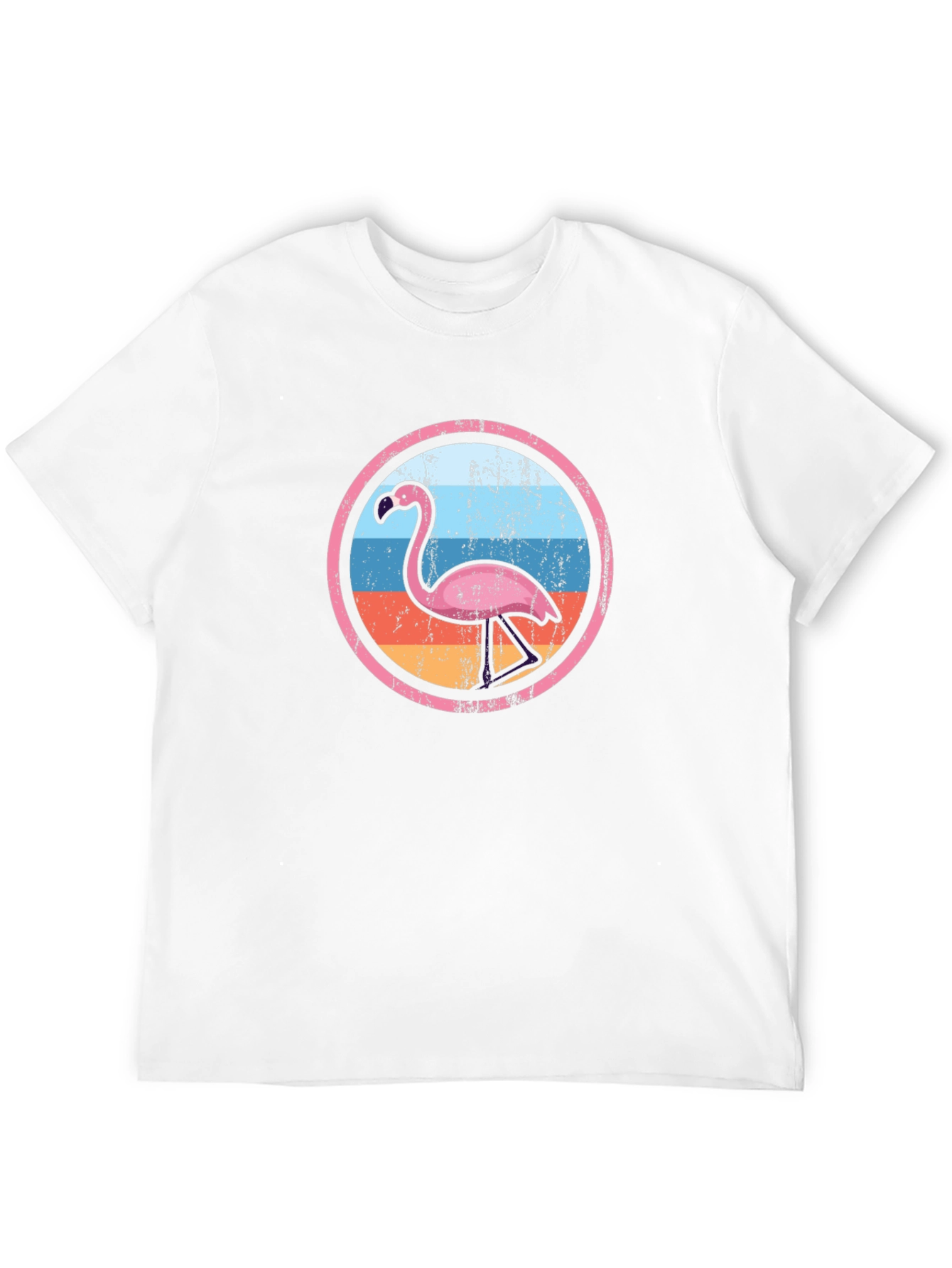 Retro Flamingo Graphic Tee - Mens Black T-Shirt