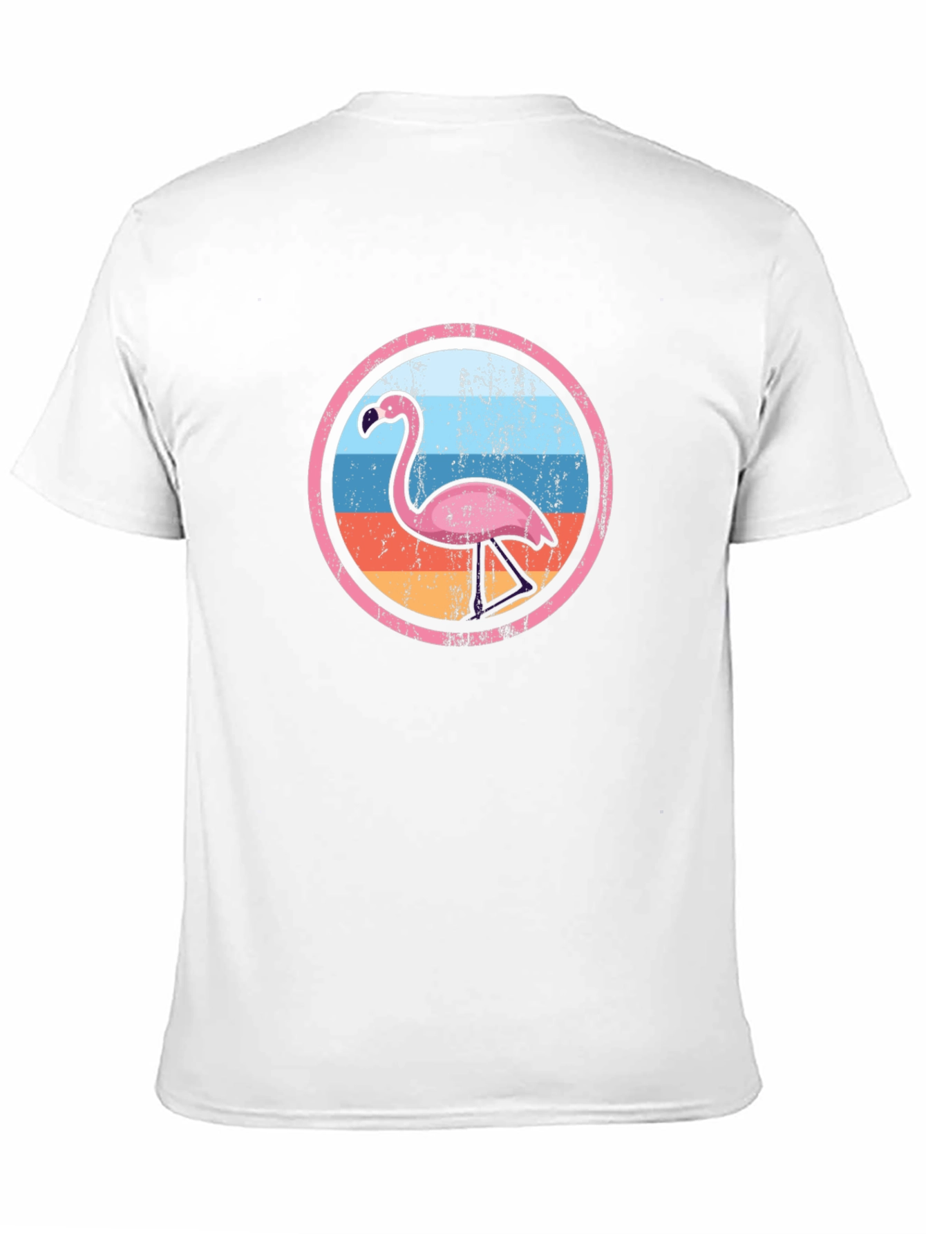 Retro Flamingo Graphic Tee - Mens Black T-Shirt